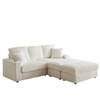 84-Inch Corduroy 3-Seater Sofa