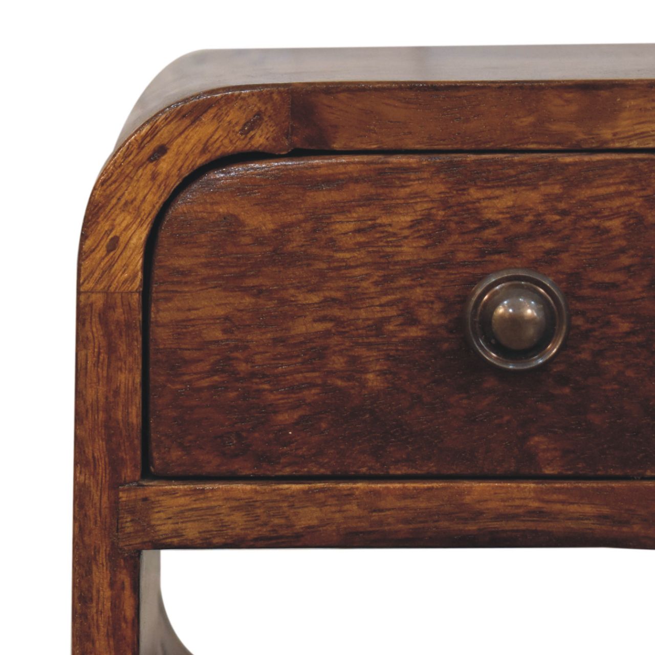 Solid Wood Extra Mini Chestnut Curve Lower Nightstand