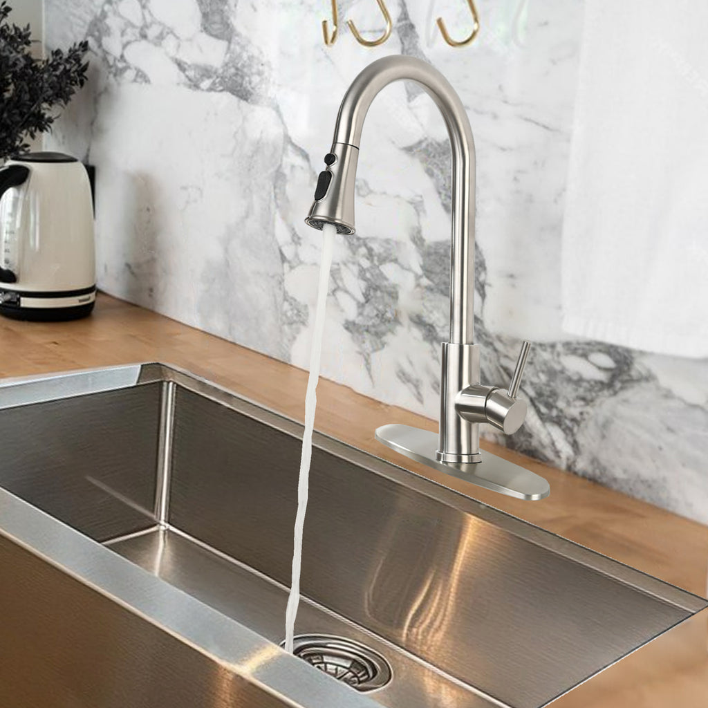 Brushed Nickel Pull-Down Kitchen Faucet