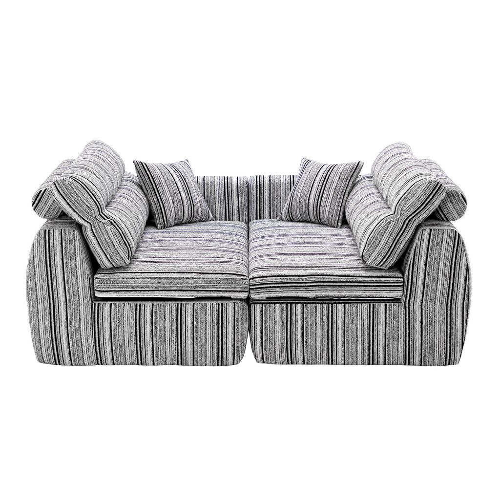 Woven Chenille Striped Compression Sofa