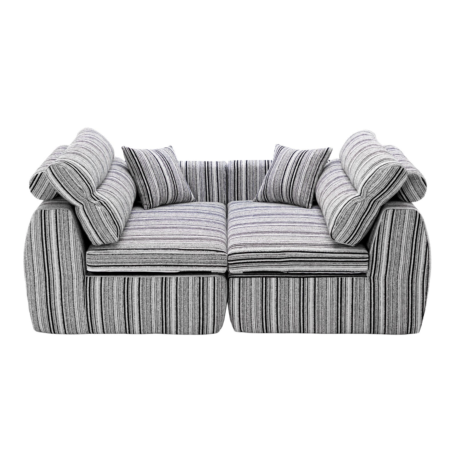 Woven Chenille Striped Compression Sofa