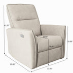 New Design Asheville Cream Suede Recliner Chair