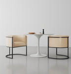 Cosmopolitan Metal Vegan Leather Dining Chair