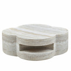 31.5" Clover Round Faux Marble Coffee Table