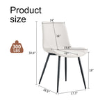 White Artificial Leather Backrest Cushion Dining Chair
