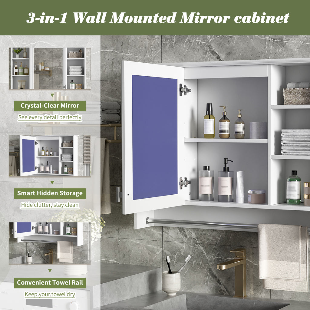 3-in-1 Bathroom Mirror Cabinet