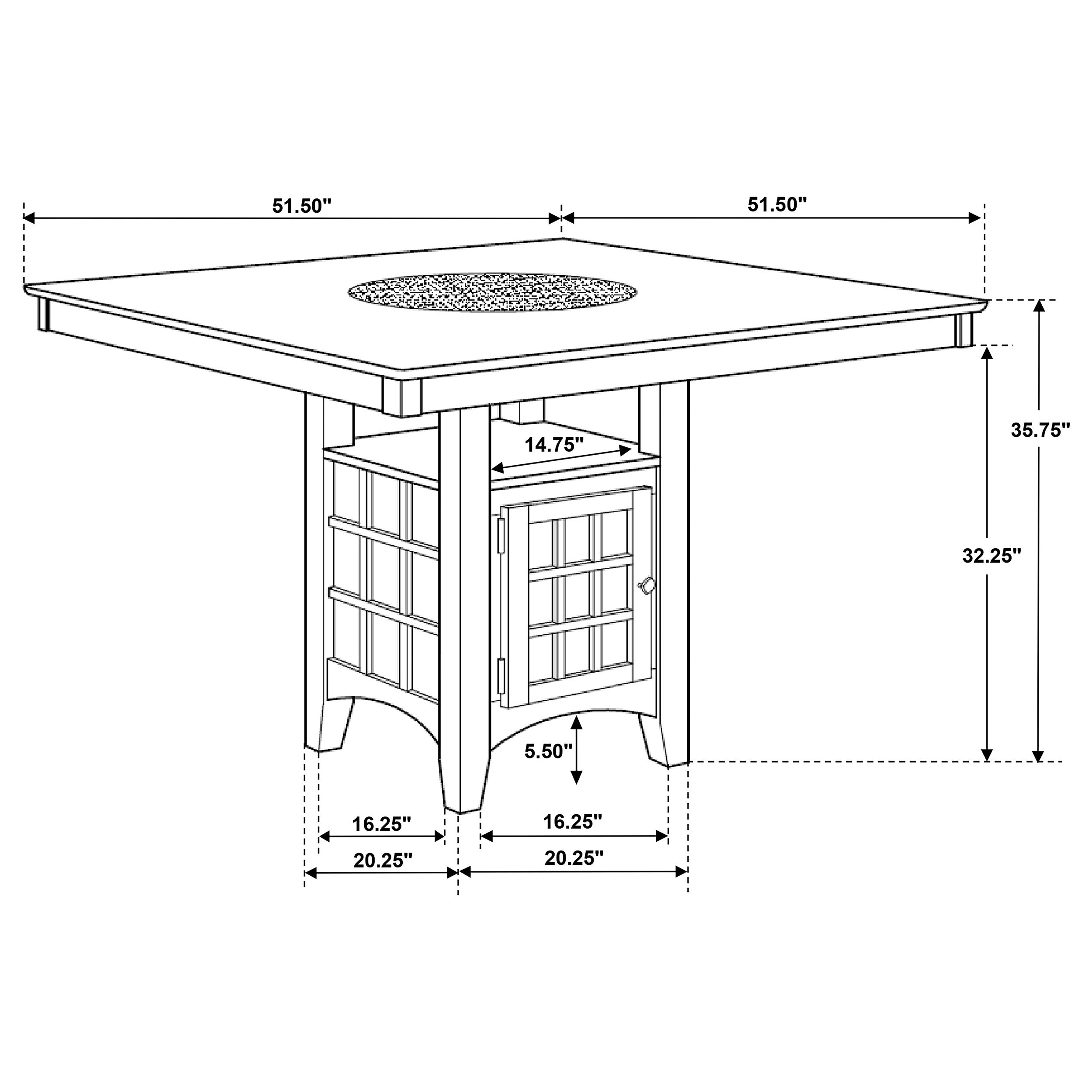 Tolland Cappuccino 1-Door Storage Counter Height Dining Table