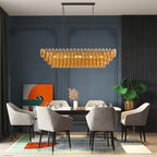 54" Black Rectangular Chandelier