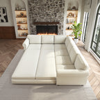 118" L-Shaped Sofa Couch with Pull-Out Bed