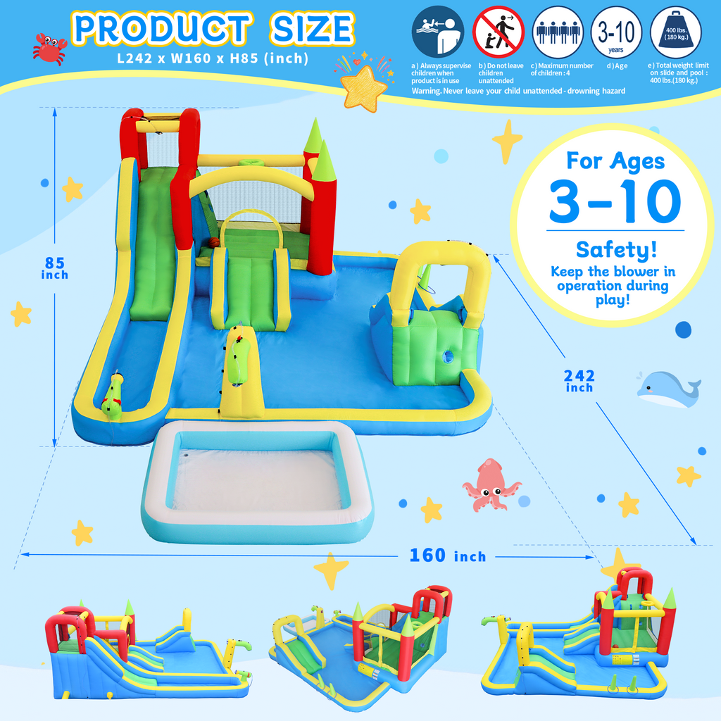 11 In1 Inflatable Slide Water Park