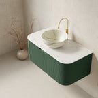 Dina 36" Bathroom Vanity & Sink, Floating Curved Edges