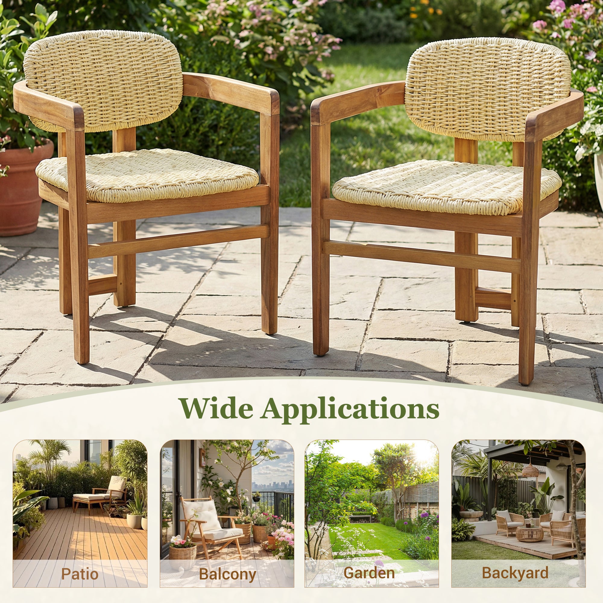 Outdoor Woven Rattan Chair Set
