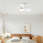 30 Inch Low Profile Flush Mount Ceiling Fan with Light