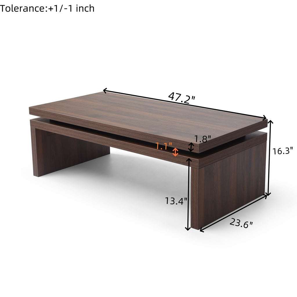 Wood Coffee Table, Mid Century Modern Farmhouse Wooden Coffee Tables for Living Room