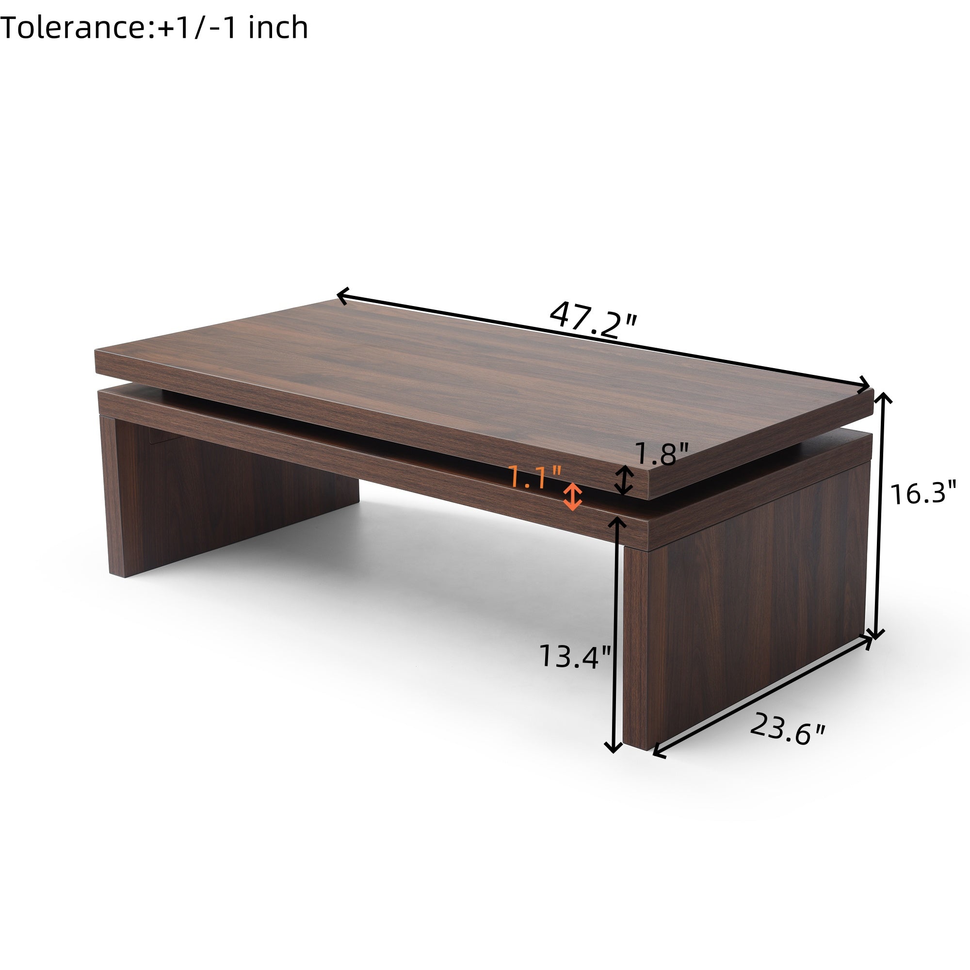 Wood Coffee Table, Mid Century Modern Farmhouse Wooden Coffee Tables for Living Room