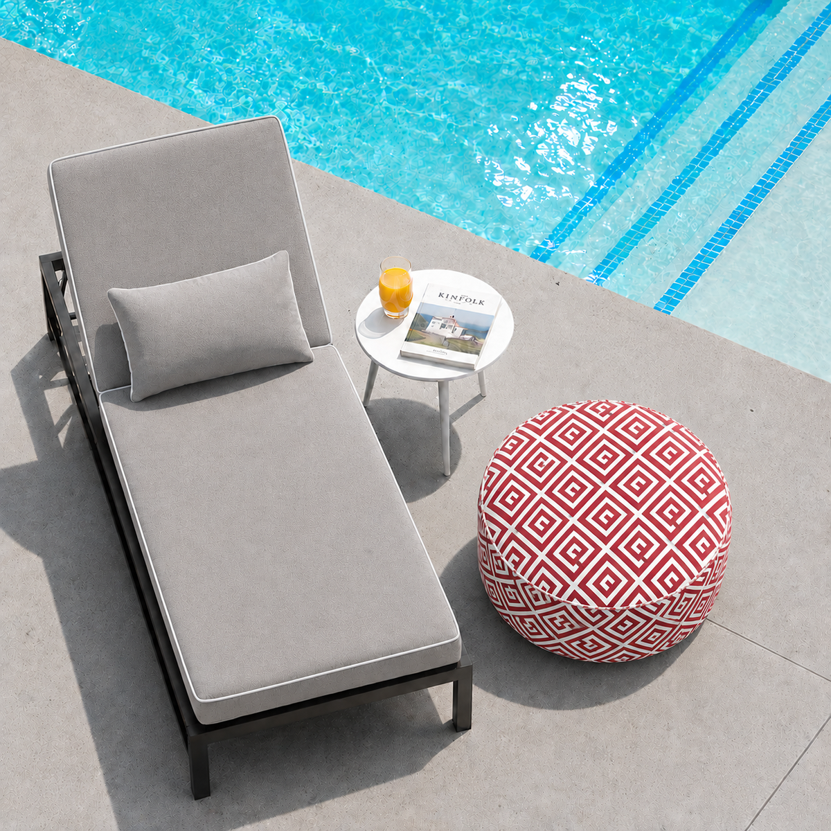 Outdoor Inflatable Ottoman 21"x21"x9"