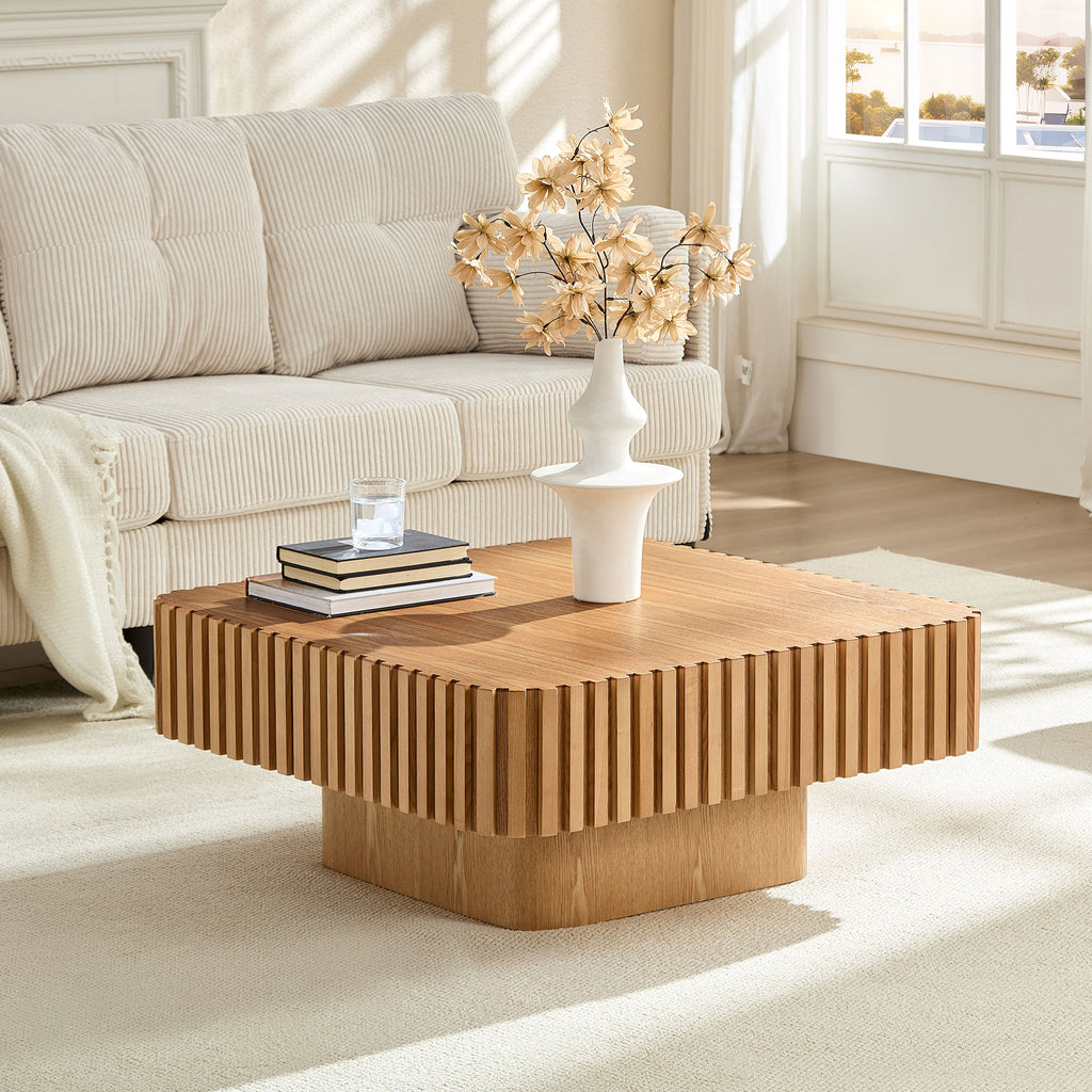 31.5 Inch Modern Handcraft Drum Coffee Table