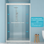 48" W x 76"H Semi-Frameless Bypass Sliding Shower Enclosure