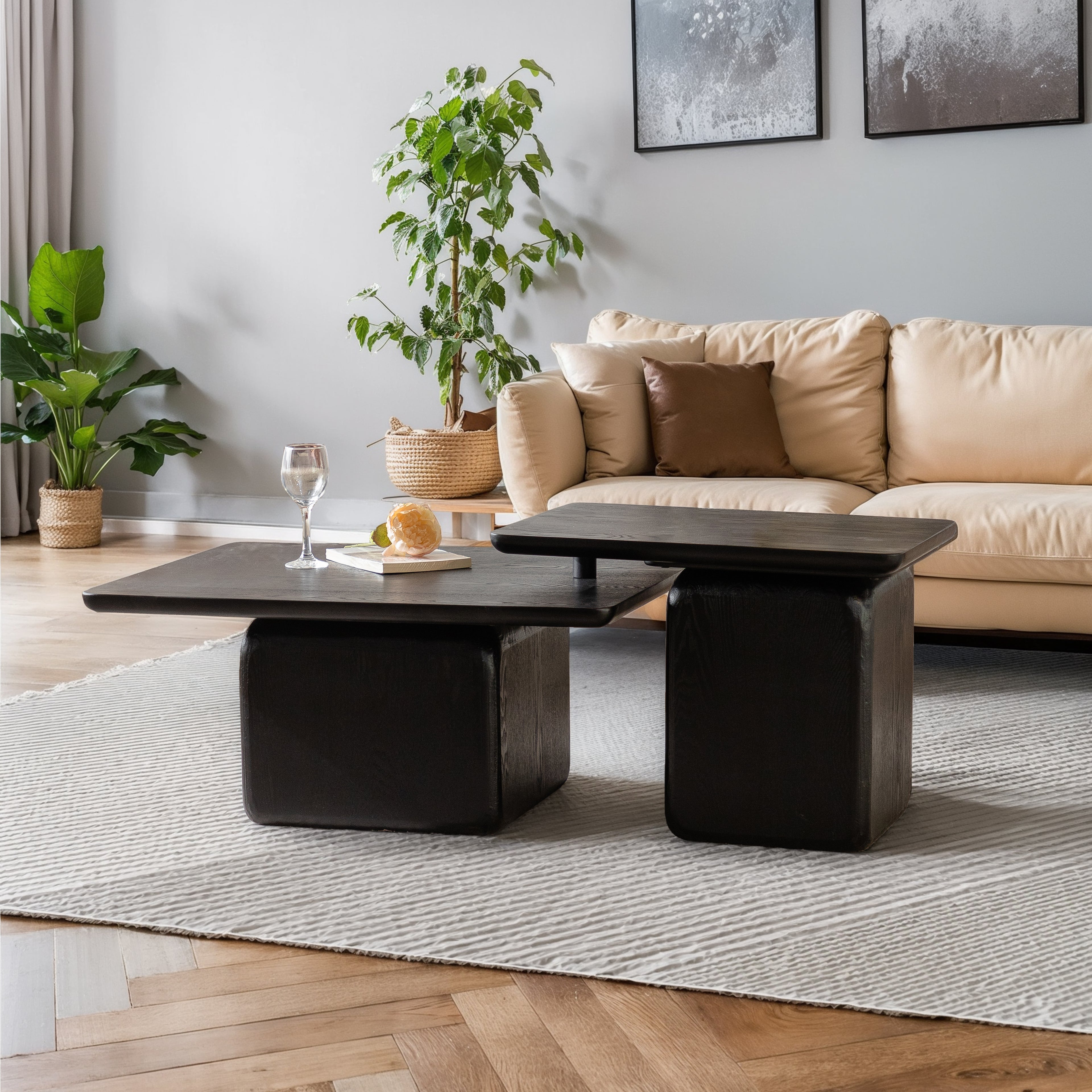 Vintage Fashion Style Square Coffee Table Set