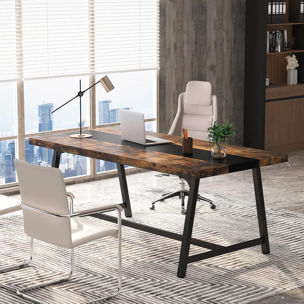 Modern Rectangular Conference Table for 6-8 People