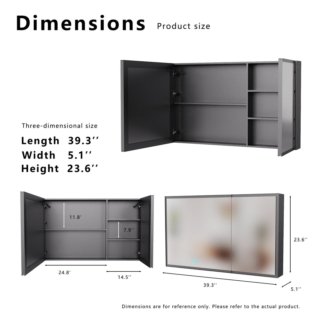 LED Bathroom Medicine Cabinet with Single-Color Lighting