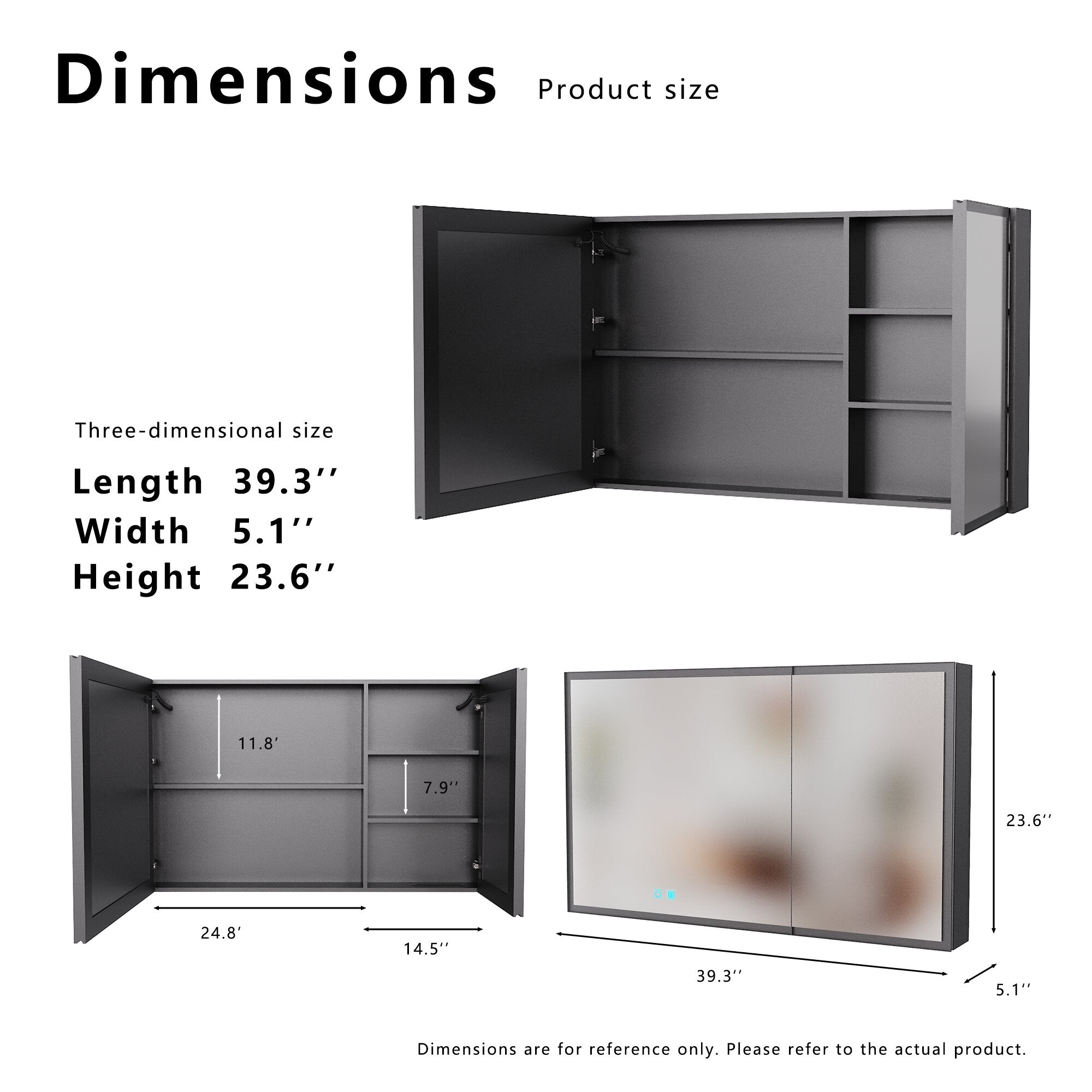 LED Bathroom Medicine Cabinet with Single-Color Lighting