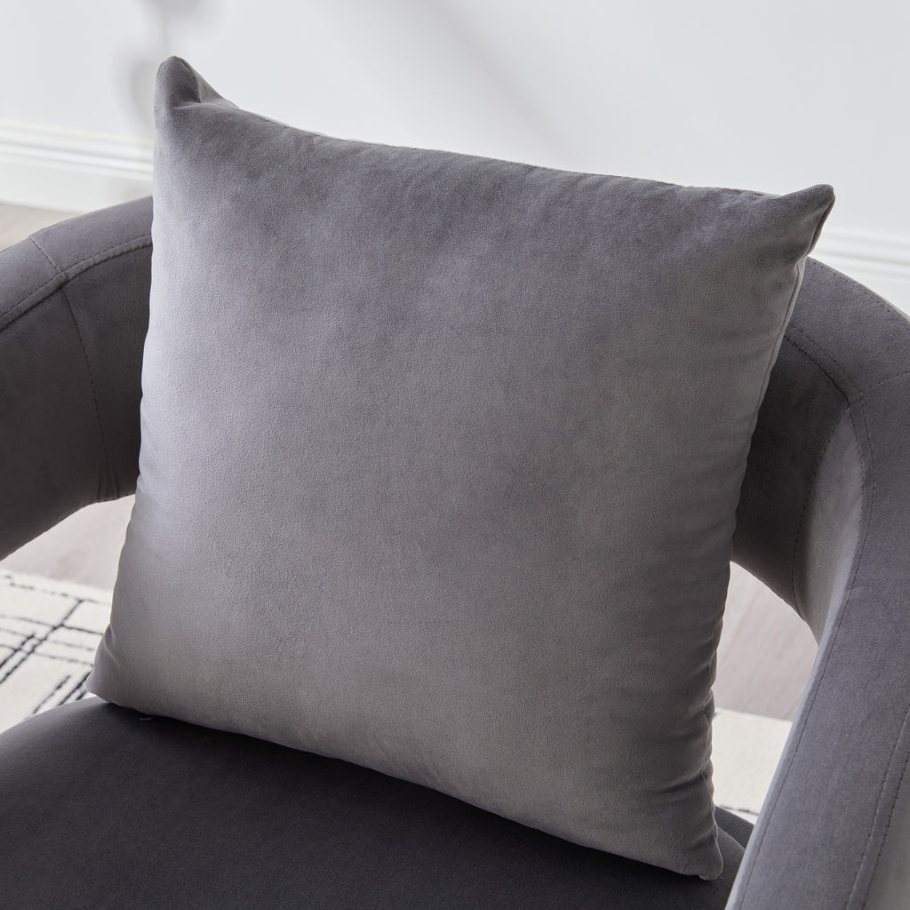 Modern Upholstered Velvet Open Back Accent Chair