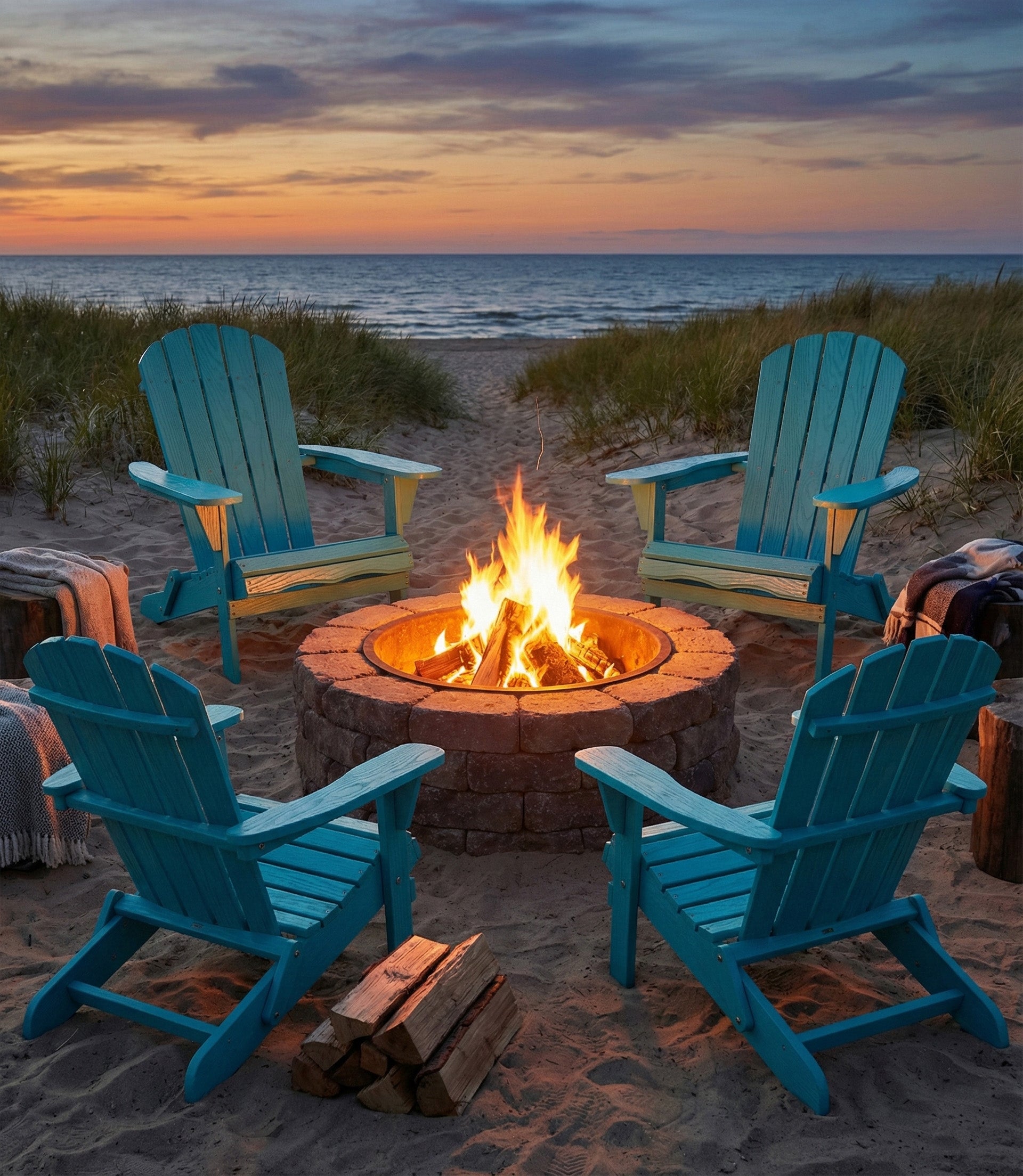 Wood Lounge Patio Chair for Garden Outdoor