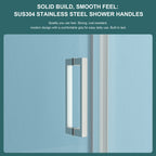 Shower Door 34-1/8" x 72" Semi-Frameless Neo-Angle Hinged Shower Enclosure