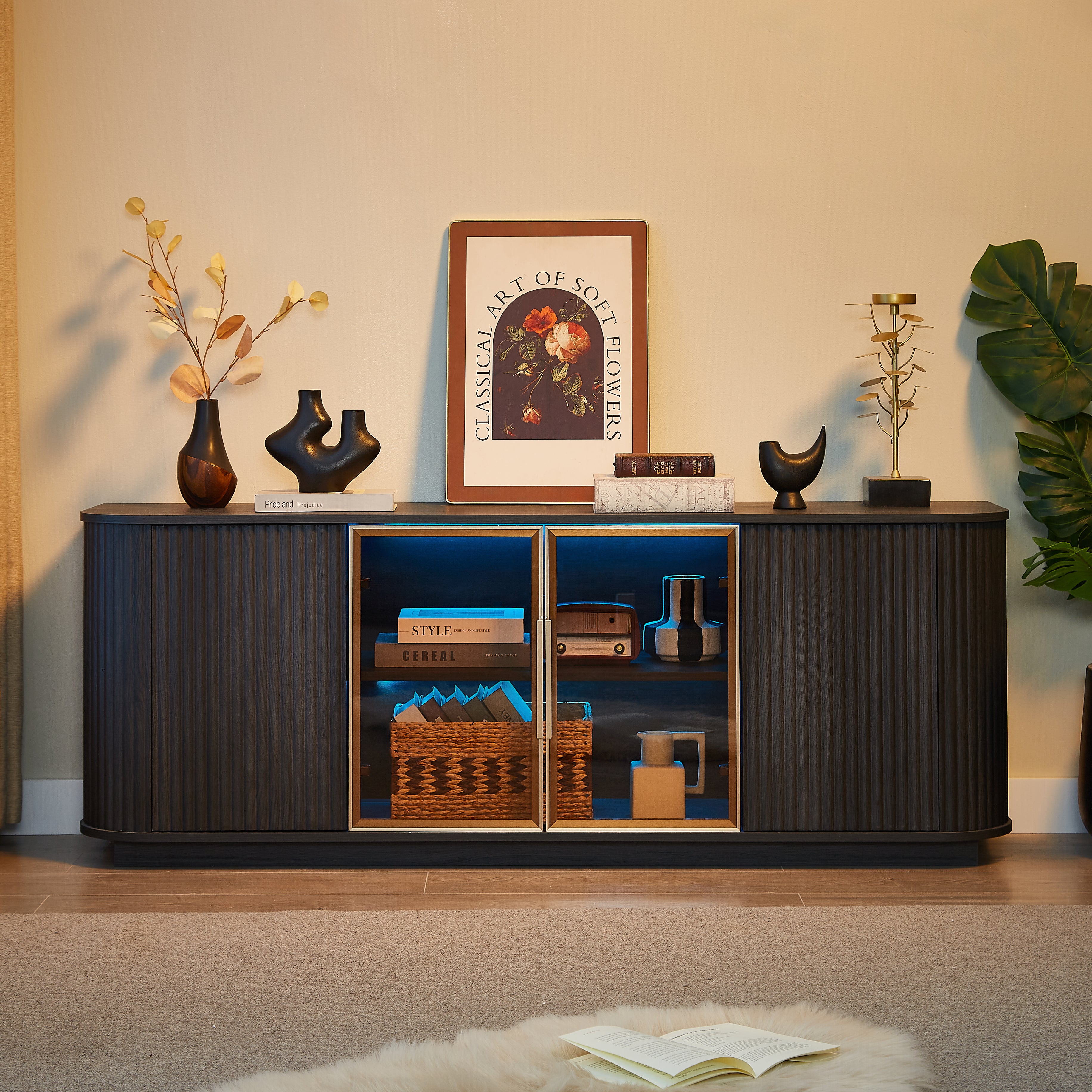 64-Inch Wavy TV Cabinet