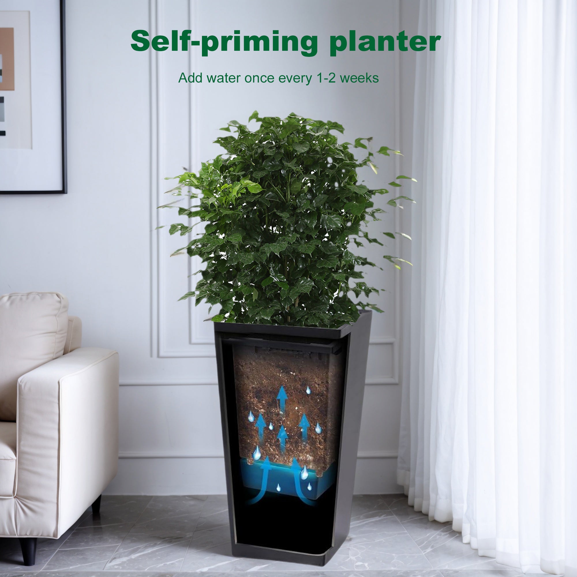 22" Tall Planter Set of 2, Outdoor & Indoor