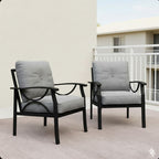 Set of 2 All-Weather Metal Armchairs
