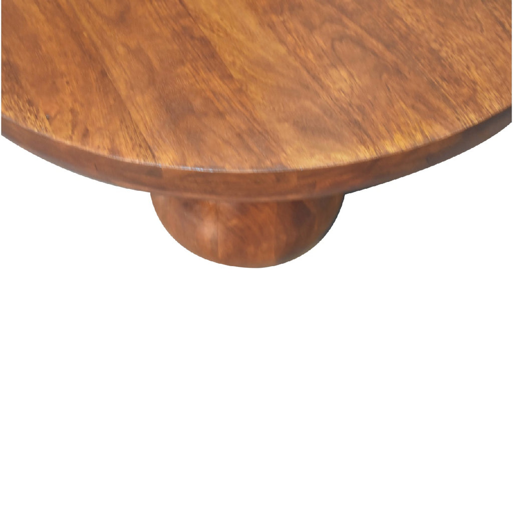 Solid Wood Central Ball Table, Chestnut