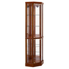 6 Shelf Lighted Corner Curio Cabinet