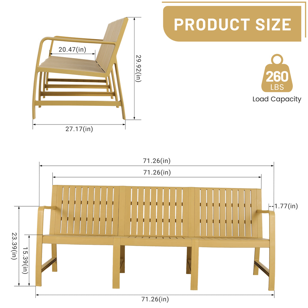 Summer 1-Piece Indoor/Outdoor 3-Seater Sofa