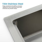 Brushed Stainless Steel Kitchen Sink, 36"x22" Single Bowl