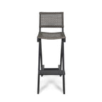 41.75" Outdoor Folding Acacia Wood Barstools