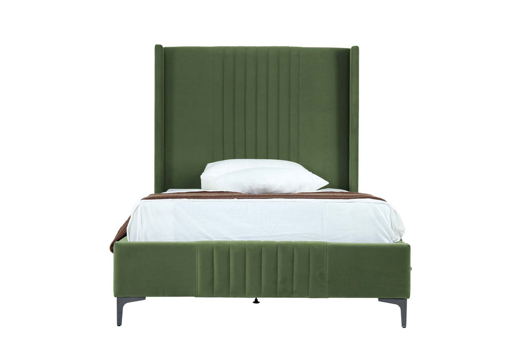 Promenade Upholstered Velvet 48" Bed in Moss