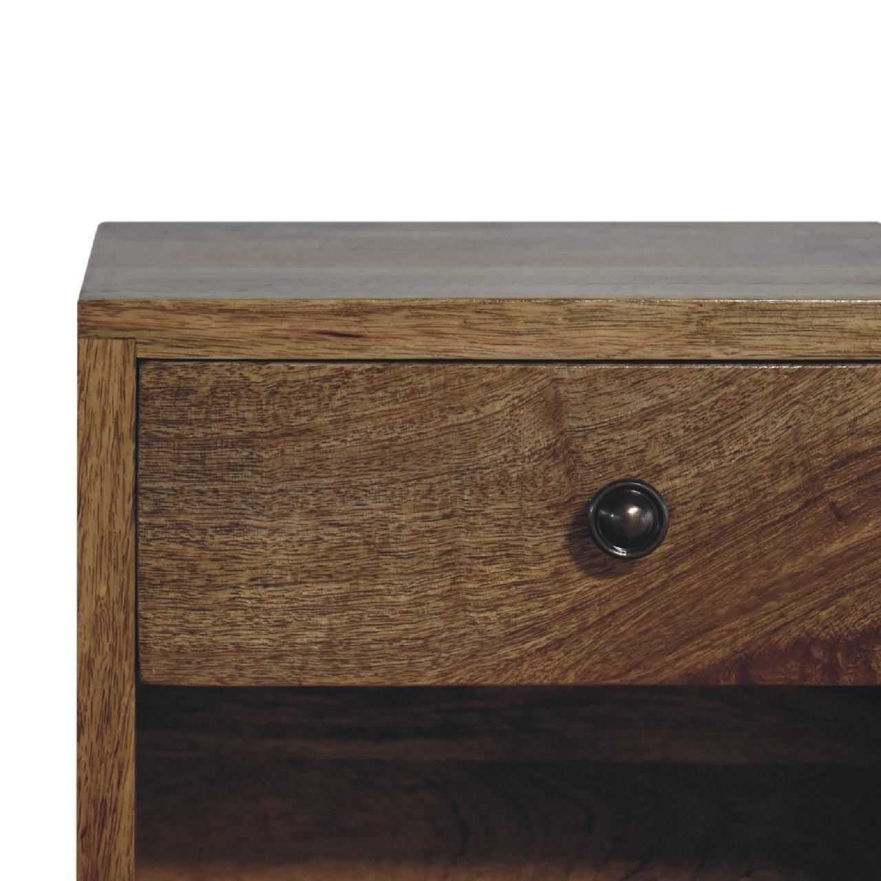Solid Wood Floating Mini Classic Bedside, Wall-mounted, 1-Drawer, 1 Open Slot