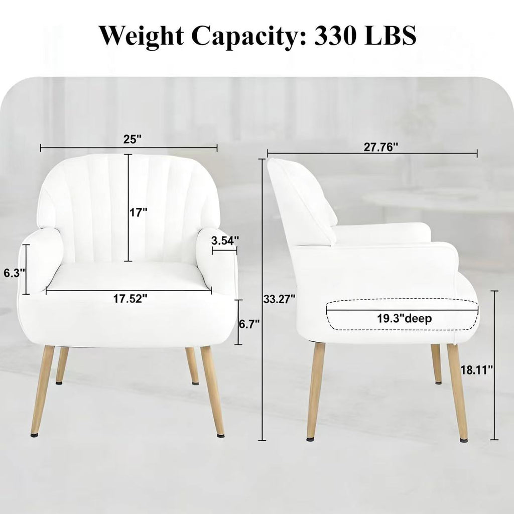 Velvet Accent Chair - Modern Upholstered Living Room Chair