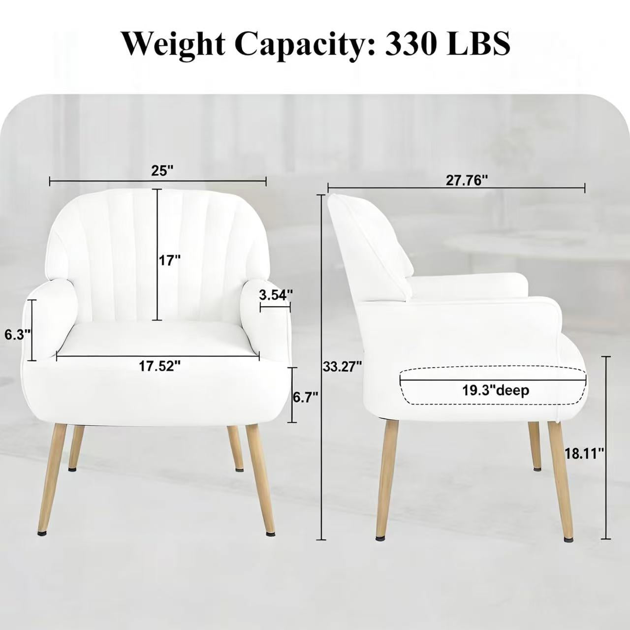 Velvet Accent Chair - Modern Upholstered Living Room Chair