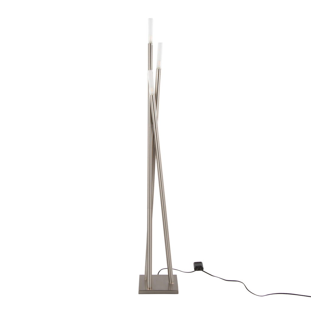 Icicle Contemporary Floor Lamp in Brushed Nickel