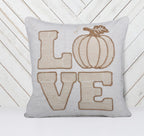 Love Pumpkin Embroidered Throw Pillow – Rustic