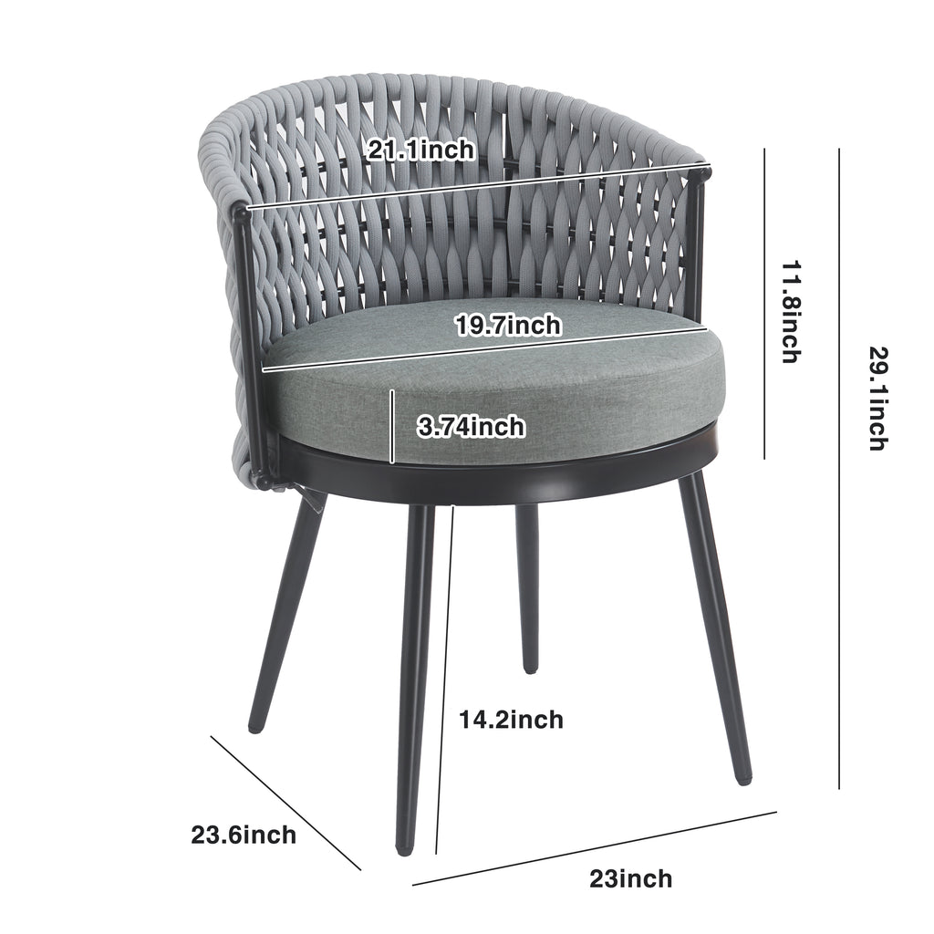 Outdoor Dining Chair - Metal & Rope