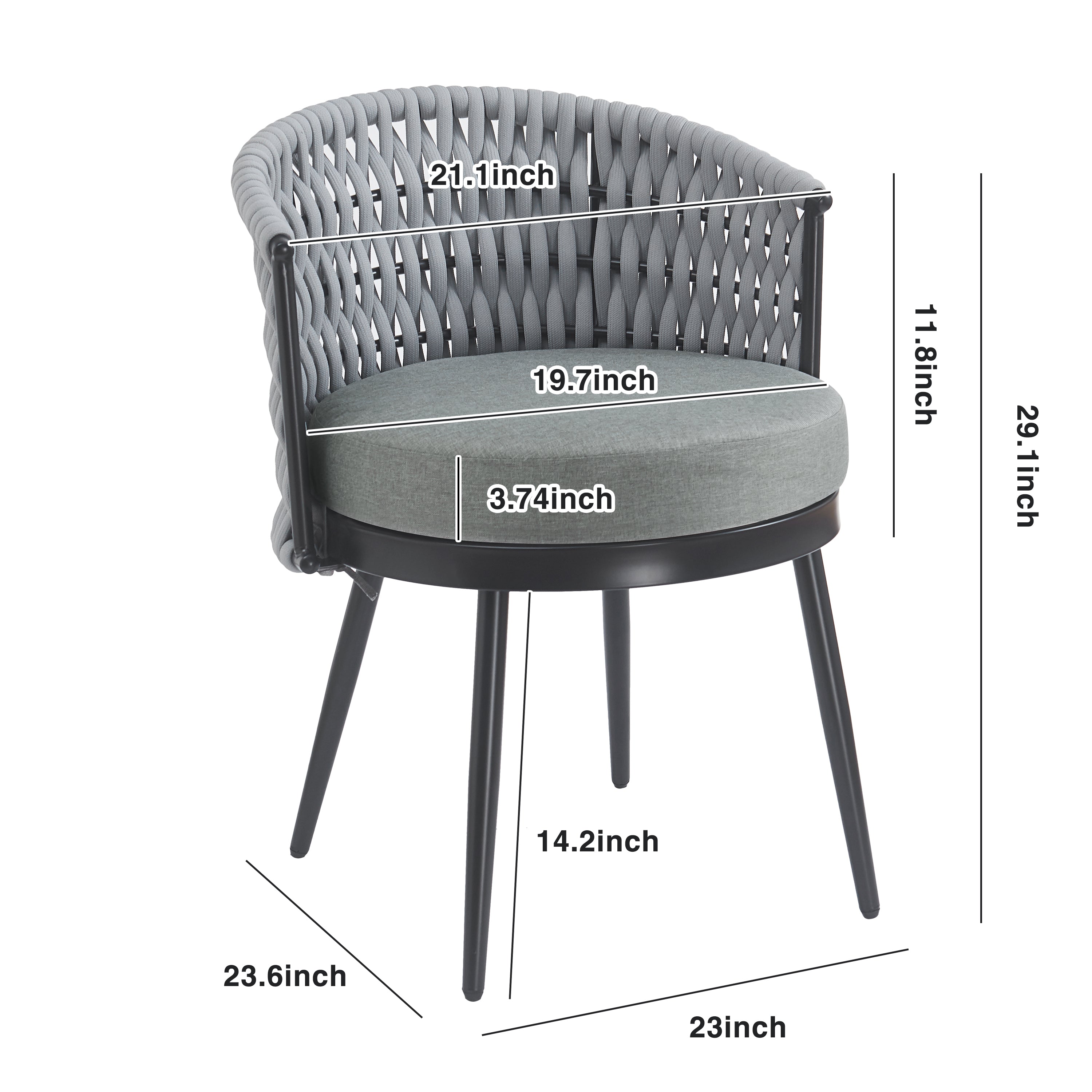 Outdoor Dining Chair - Metal & Rope