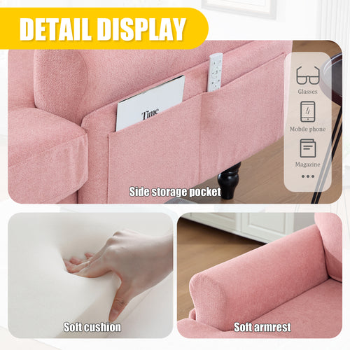 Modern Minimalist Chenille Fabric Chaise Lounge Recliner