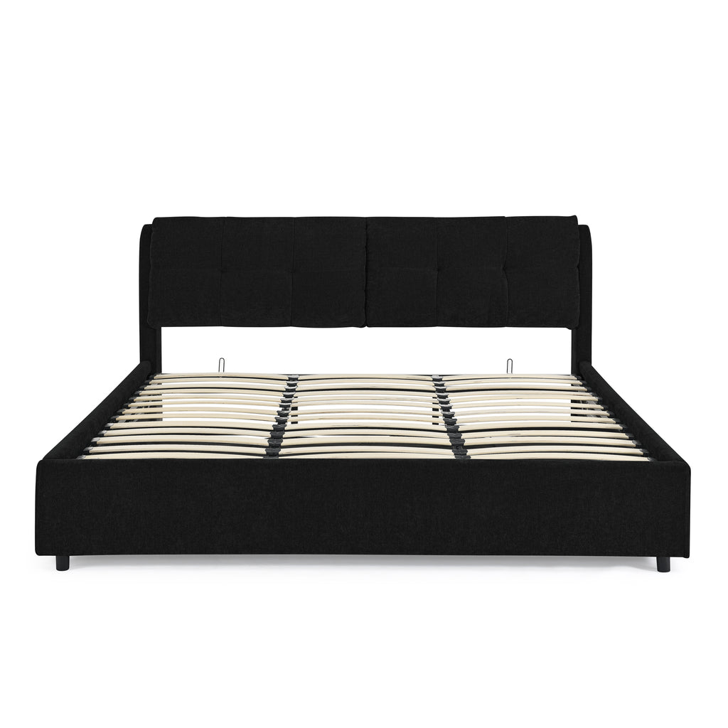 King Size Storage Upholstered Hydraulic Platform Bed