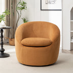 Winnie Modern Teddy Fabric Barrel Chair, 360° Swivel