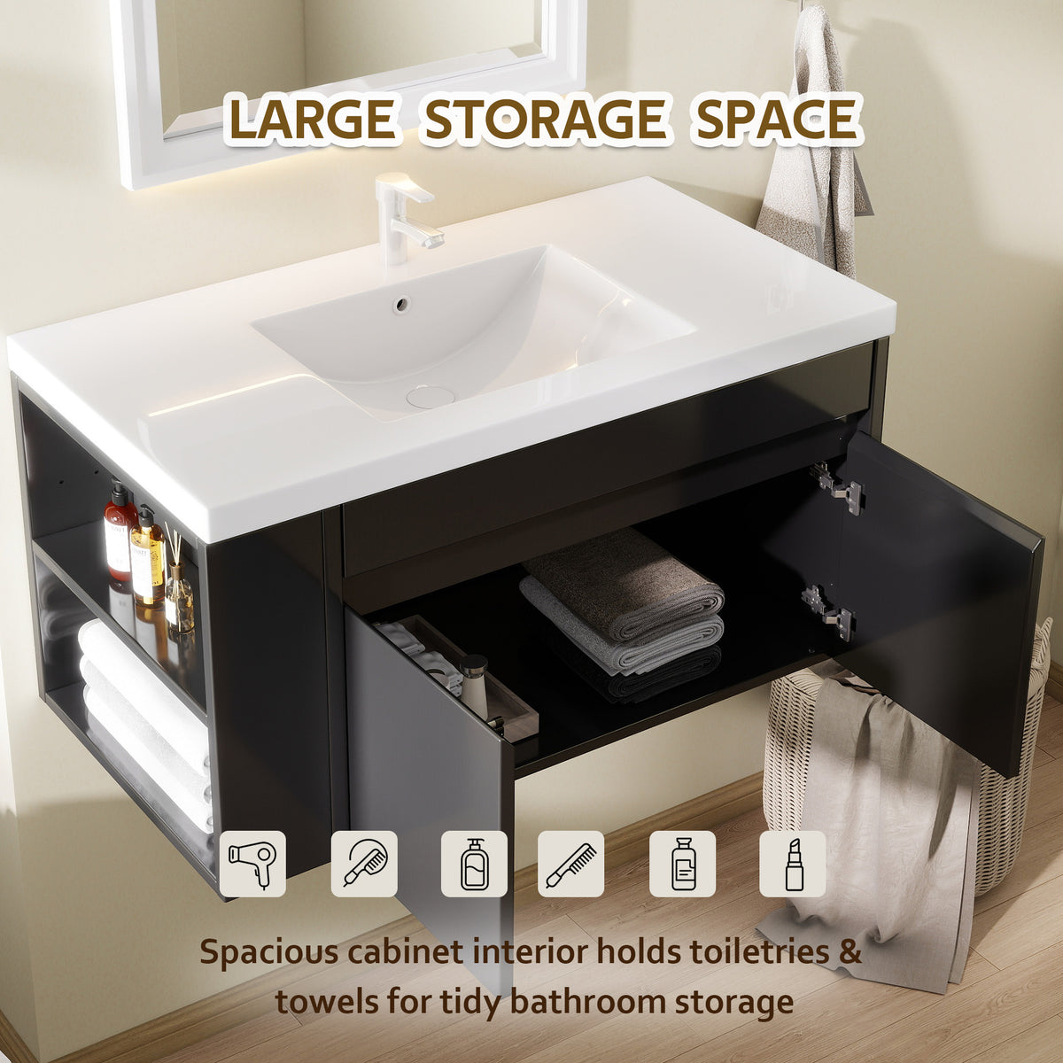 36" Floating Bathroom Vanity with Sink