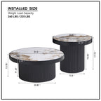 Set of 2 Coffee Tables with Sintered Stone Top
